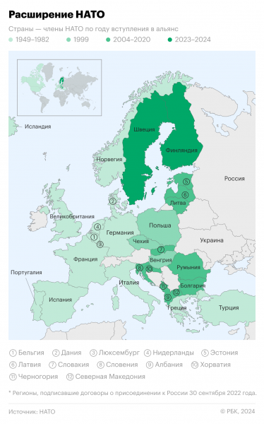 Как выглядит НАТО после вступления Швеции. Карта0