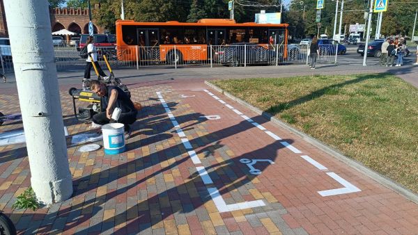 В Калининграде начали обустраивать парковки для электросамокатов0