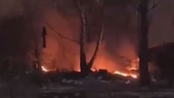 Появилось видео с места крушения грузового самолета около Вильнюса0